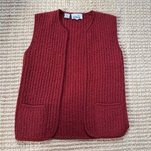 Cherry Red Vintage Knit Vest